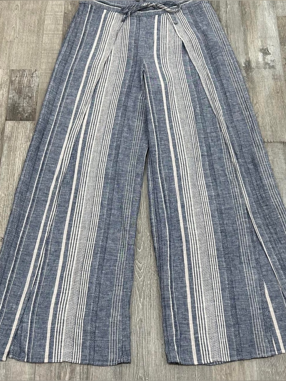 Blue and White Linen Pants